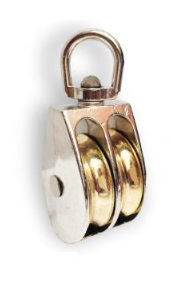 Polea Doble Giratoria Niquelada De 40mm - Venta Por Unidad, Para Cables Y Cuerdas